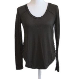 MUDD Dark Green Top with Lace Up Sides